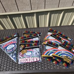 Football Game Day Party Supplies Triangle Pennants Cupcake Toppers Cake Decor
